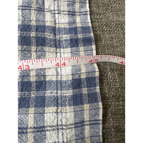 Mountain Lake Blue & White Plaid Sleeveless Linen Blend Petite Jumper Dress PM - Picture 6 of 6